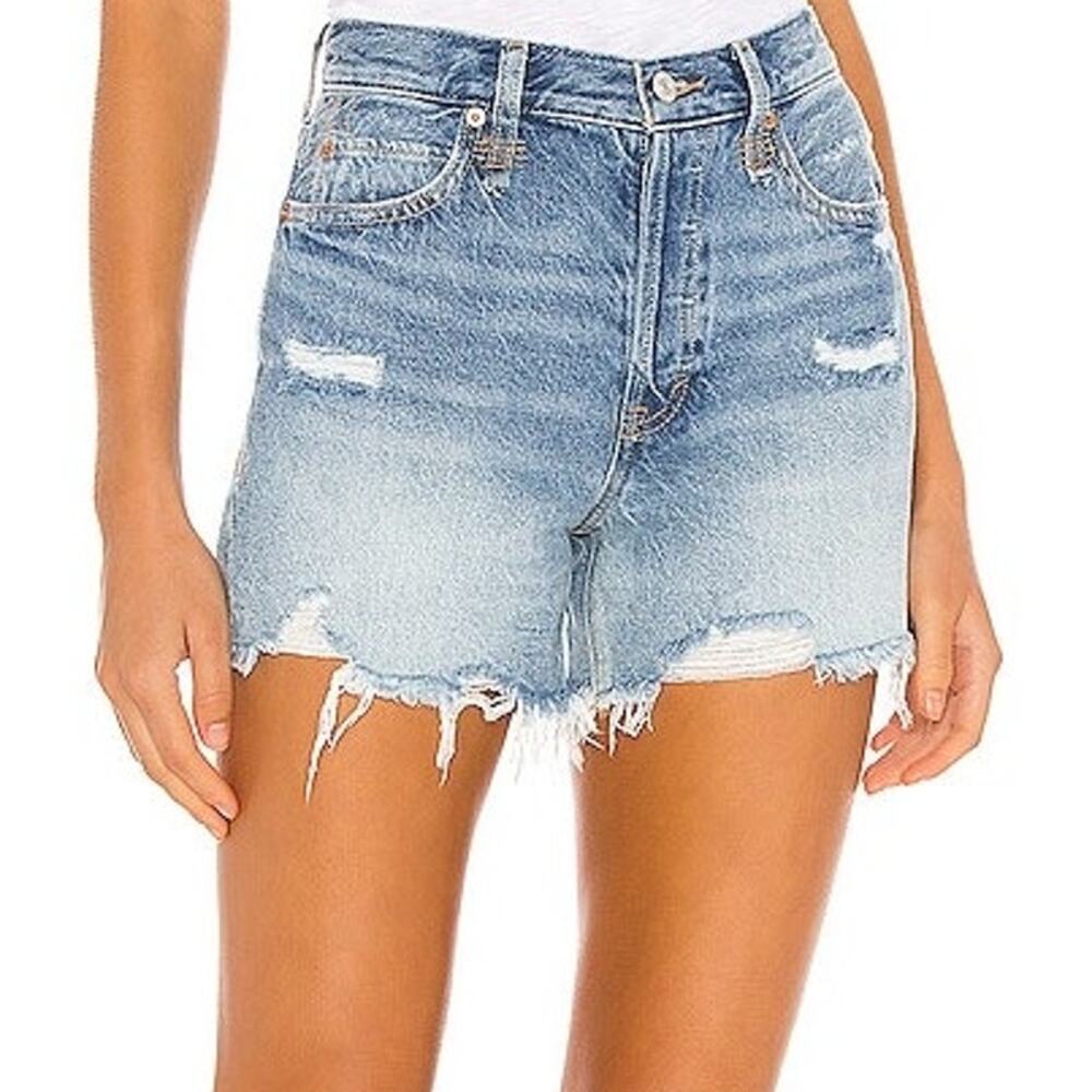 We The Free People Women’s 30 Shorts Denim Cut Offs Makai Button Fly 4” Inseam